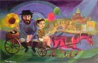Maler und Graphiker Sima Ostrovsky "Auf dem Weg nach Jerusalem. Triptychon"