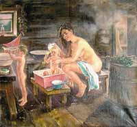 Artist Eugraph Paimanov "In the bath-house"