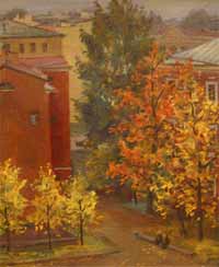 Artist Eugraph Paimanov "Public garden at the Mayakovsky street"